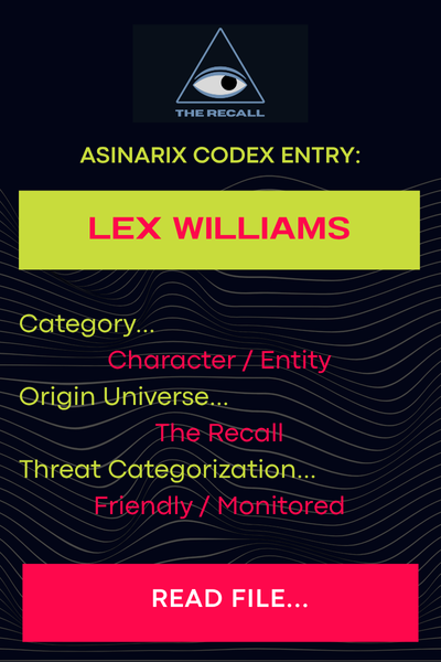 Lex Williams Codex Card Entry